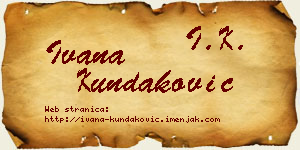 Ivana Kundaković vizit kartica